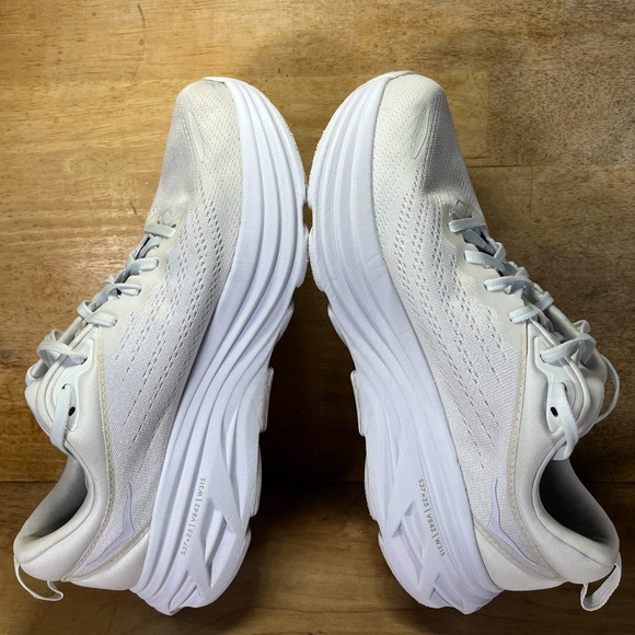 Hoka One One Bondi 8 REFLECTIVE Mens Size 10 Running Shoes Sneakers White - Picture 6 of 12